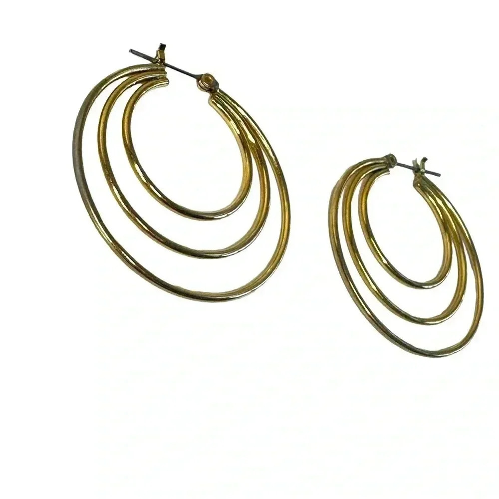 Basic gold hoop earrings multi layer earrings women’s jewelry